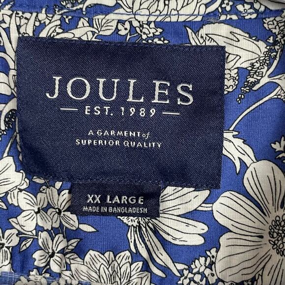 Joules Time to Unwind Men's Shirt Short Sleeves Button Up Blue White Floral XXL - Picture 3 of 8